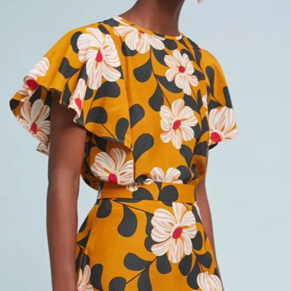 Anthropologie Eva Franco Ikebana Floral Blouse Size 6 - Picture 1 of 7